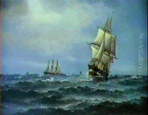 Marine Med Fregatten Jylland by Vilhelm Bille