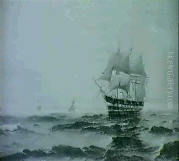 Marine Med Skibe Pa Oresund, I Baggrunden Kobenhavn - view 1