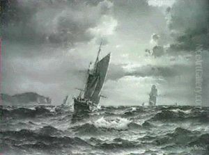 Marine Med Sejlskibe Ud For Kullen by Vilhelm Bille