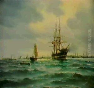 Fregatten Jylland Star Ud Fra Kobenhavns Havn by Vilhelm Bille