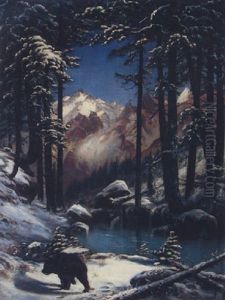 A Bear Near The Grand Tetons by Frederick William Billing