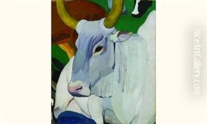 Taureau Pour Le Paradis Terrestre - Etude (+ Un Cheval Avec Des Essais De Couleurs, Verso)