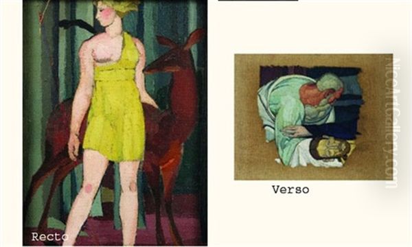 Chemin De Croix, Station Xiv, Mise Au Tombeau - Etude (+ Diane - Etude, Verso) - view 1