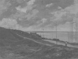 Kustenlandschaft Mit Grasbewachsenen Dunen Kustenlandschaft Mit Grasbewachsenen Dunen