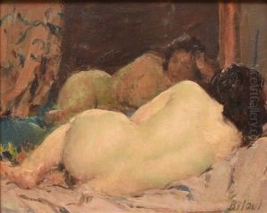 Nu Au Miroir by Louis Francois Biloul