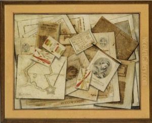 A Woodcock And Hunting Equipment, All Framed In A Partly Ebonised Wood Frame by Cornelis Biltius
