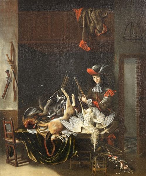 A Huntsman With His Spoils In An Interior - view 1
