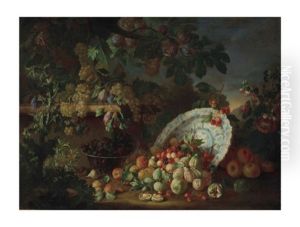 Nature Morte Aux Fruits Et Plat En Porcelaine by Bartolommeo Bimbi