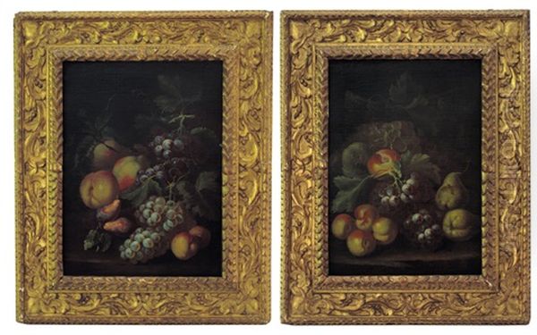 Natura Morta Con Pere, Pesche E Uva (pair) - view 1