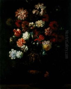 Oeillets Et Liseron Dans Un Vase Sculpte by Bartolommeo Bimbi