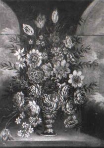 Flowers In A Porcelain Vase In A Casement