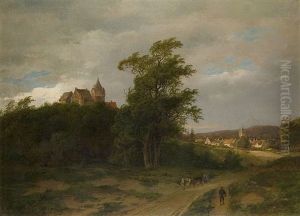 Romantische Landschaft Am Schlos
