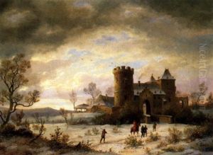 Reiter Und Soldaten, Die In Eine Burg Einziehen