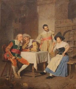 Interior Genre Scene by Alois Binder