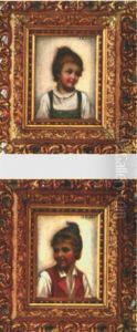 Kinderportraits (pair) by Alois Binder