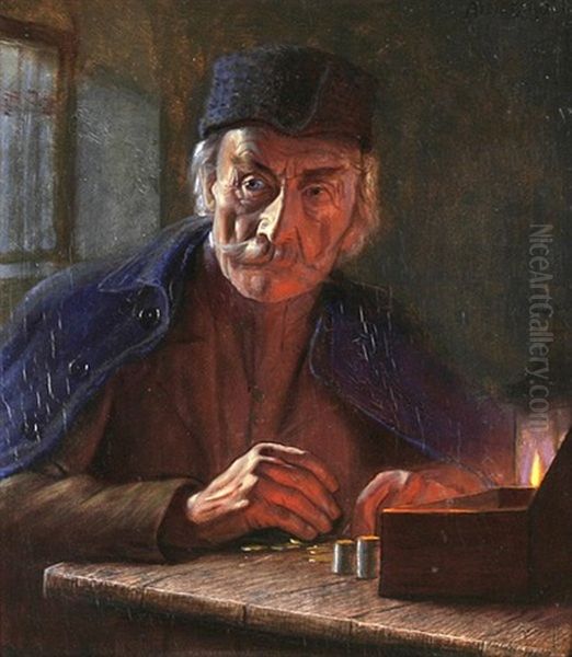 Bei Kerzenschein Munzen Zahlender Mann - view 1