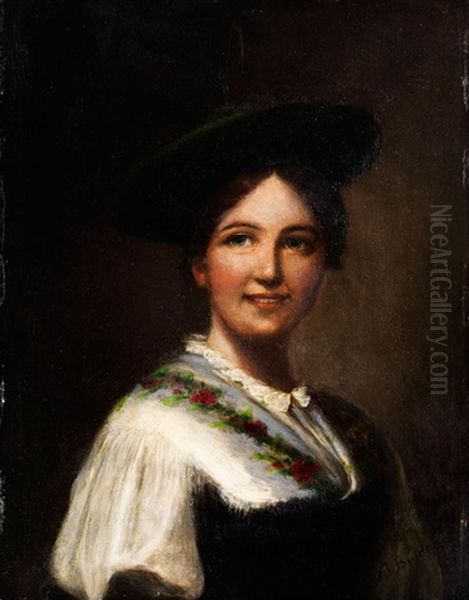 Portrait Eines Oberbayerischen Dirndls In Schlierseer Tracht - view 1