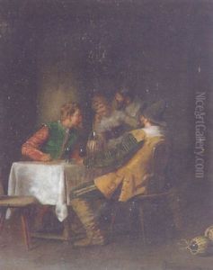 An Interior Of A Tavern by Alois Binder