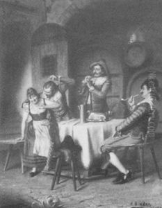 Landsknechte In Einem Weinkeller Zechend by Alois Binder