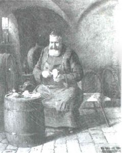 The Monk At His Lunch by Alois Binder