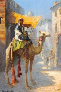 Kamelreiter In Einer Orientalischen Stadt Kamelreiter In Einer Orientalischen Stadt