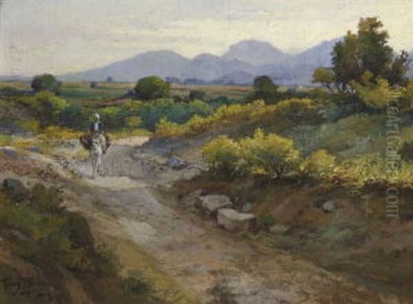 Eselreiter In Vorgebirgslandschaft - view 1