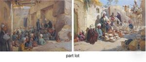 Pottery Market In Luxor (+ A School Class In Luxor, Watercolor; 2 Works) by Tony Binder