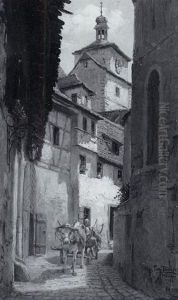 Ochsengespann In Einer Gasse