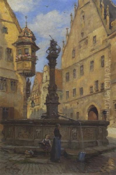 St. Georgsbrunnen In Rothenburg Ob Der Tauber - view 1