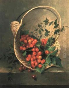 Stilleben Mit Kirschen In Einem Korb by Joseph Binder