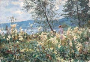 La Promenade En Bord De Seine by Georges Binet