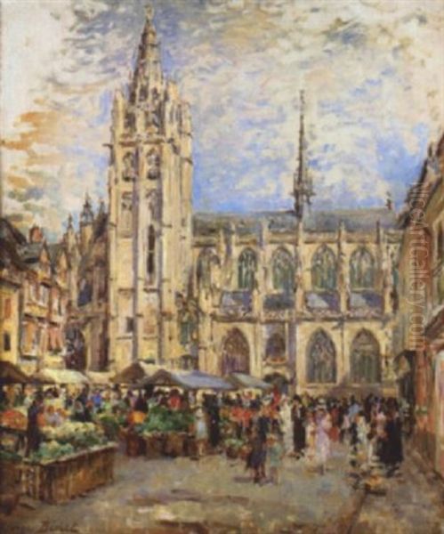 Caudebec, La Place Du Marche - view 1