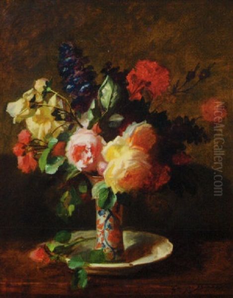 Still Life With Roses, Lilacs And Canton Vase - view 1