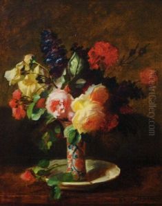 Still Life With Roses, Lilacs And Canton Vase