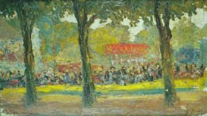 Le Marche Aux Fleurs A St-germain by Georges Binet