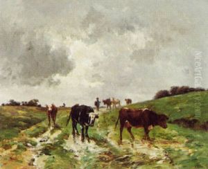 Kuhe In Landschaft Vor Einem Gewitter Kuhe In Landschaft Vor Einem Gewitter