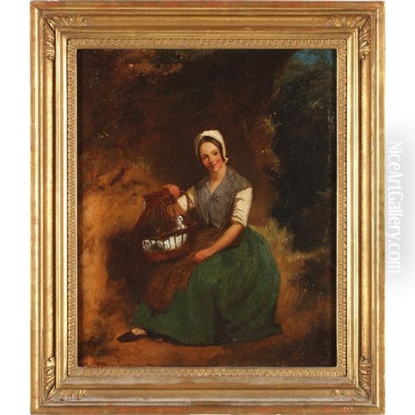 Young Woman With Dove - view 1