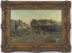 Sunset Over The Village by James George Bingley