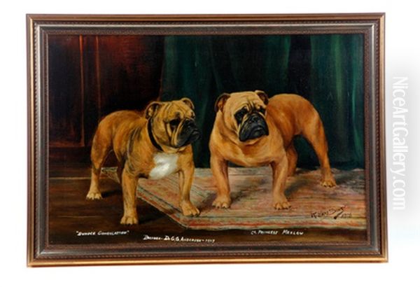 Portrait Of Two English Bulldogs - view 1