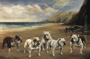 Bulldogs On A Beach by Reuben Ward Binks