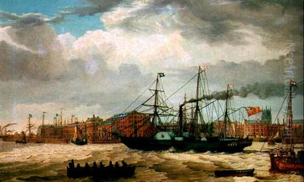 A Paddle Steamer And Other Shipping In The Docks At Kingston Upon Hull - view 1