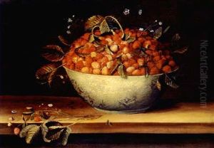 Stilleben Mit Schale Und Erdbeeren by Pieter Binoit