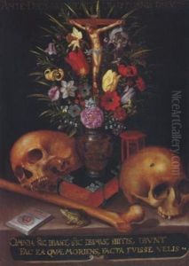 Vanitas-stilleben Mit Deutschem Almanach by Pieter Binoit