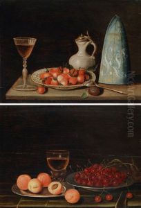 Stillleben Mit Erdbeeren Und Stillleben Mit Kirschen (pair) by Hugo Binoy