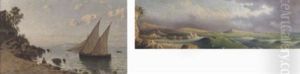 Mediterranean Xebecs Off The Coast Of Capri by Edward Binyon