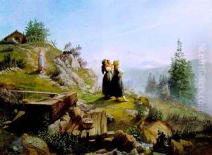 Almerinnen Am Brunnen by Carl (Baron) von Binzer