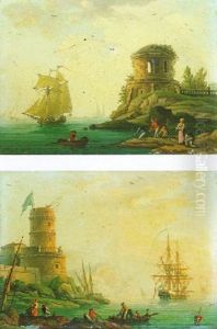 Marine Par Un Temps Calme Aux Abords D'un Rivage Mediterraneen by Charles-Jerome Biot