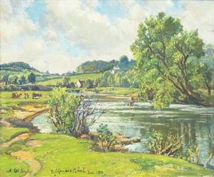 Fishing On The Exe by Samuel John Lamorna Birch