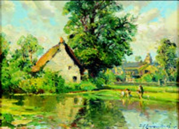 Old Cottage And Village Hall At Biddestone, Wilts - view 1