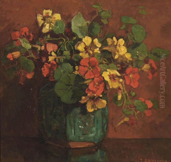 Indian Cress In A Ginger Jar - view 1